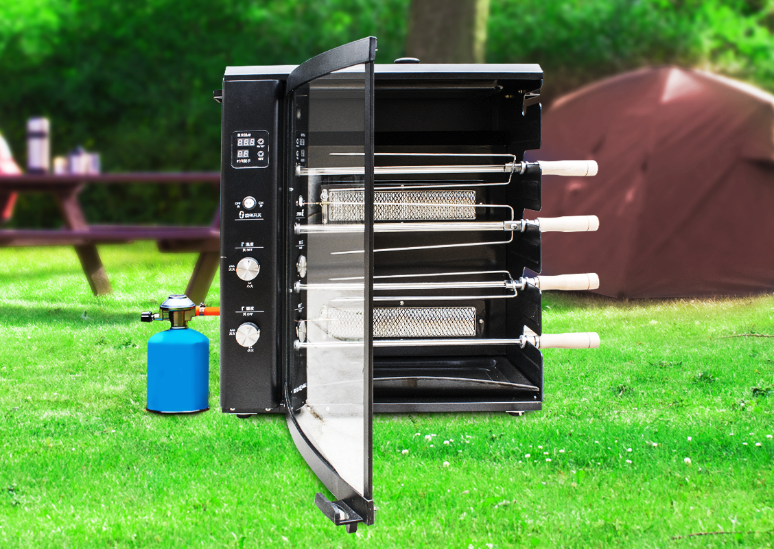 Commercial battery Electric Rotating Gas Grill oven