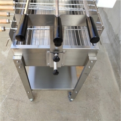 Cyprus Charcoal Grill Foukou with double adjustable speed Motor Stainless Steel BBQ Spit Rotisserie