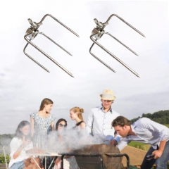 Stainless Steel BBQ Rotisserie Grill Four Forks for Chicken