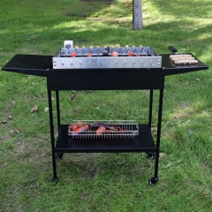 Auto rotating skewer grill and argentine parrilla santa maria grill