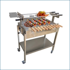 Cypriot Foukou Automatic Electric Motor Turning BBQ Charcoal Chicken Grill Machine
