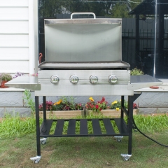 Commercial Garden Hotel 4 Burners with Lid Gas Barbecue Turbo Barbecue Grill