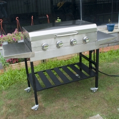 Commercial Garden Hotel 4 Burners with Lid Gas Barbecue Turbo Barbecue Grill