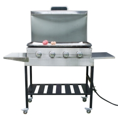 Commercial Garden Hotel 4 Burners with Lid Gas Barbecue Turbo Barbecue Grill