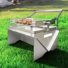 New Portable Camping Easy Charcoal Flip Folding BBQ Grills
