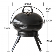 Outdoor Mini Portable Camping picnic Powder Coated 14 inch Patio Apple Charcoal Kettle BBQ Grills