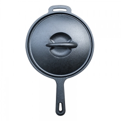 Non-Stick Pan with Lid Cast Iron Deep Pan, Small Milk Pot with Handle,Uncoated Saucepan Stock Pot