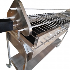 Extra Large Spit Cypriot Stainless BBQ Cyprus Grill Chain Gear Drive Greek Cypriot Charcoal Rotisserie