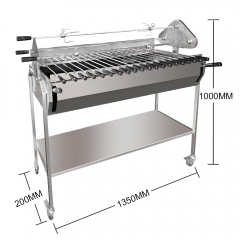 Extra Large Spit Cypriot Stainless BBQ Cyprus Grill Chain Gear Drive Greek Cypriot Charcoal Rotisserie