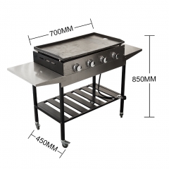 High Quality Stainless Steel Kitchen Teppanyaki BBQ 4 Burner Plancha Gas Grill