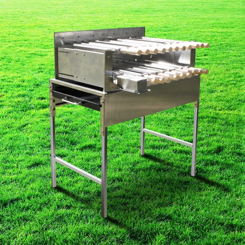 Traveler double deck Barbeque Grill Set Outdoor Portable Charcoal BBQ Foldable Camping Charcoal BBQ Grill with rotating skewers