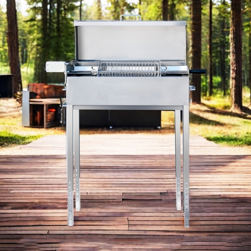 Camping Folding Charcoal Bbq Grill stainless steel Cyprus Rotisserie Grill Roasting BBQ Grills