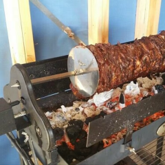 Square Stainless Steel Spit Roaster Round Collar Souvlaki Gyros Disc Plates