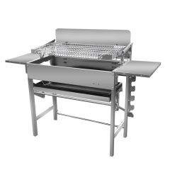 Outdoor camping stainless steel pedal flip 180 degree rotating barbecue grill