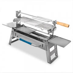 Outdoor camping portable stainless steel multifunctional barbecue grill