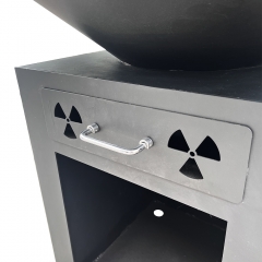 Outdoor kitchen barbecue multifunctional black thick steel pot ring oven