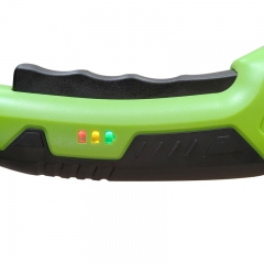 Cordless electric scissors or box cutters, used for cutting materials such as cardboard, fabric, leather, and plastic.  