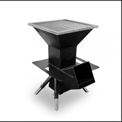 Outdoor Family Backyard Party Commercial Black Rocket Barbecue Stove