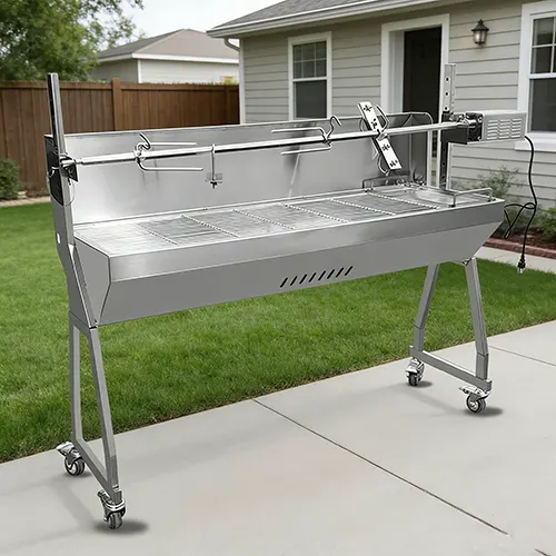 Outdoor barbecue stainless steel commercial electric rotisserie grill