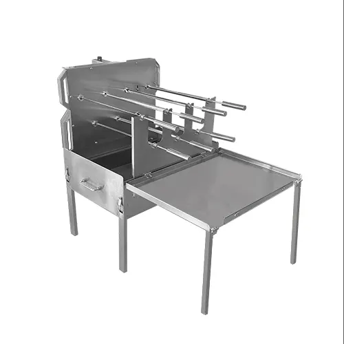 Premium Stainless Steel Charcoal BBQ Grill Rotisserie Cypriot Foukou Automatic Large Spit Roaster Outdoor Garden Party Souvla
