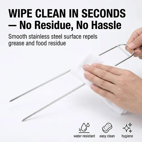 Master the Art of Grilling: Professional U-Shaped Stainless Steel Anti-Spin Skewers