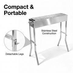 Heavy-Duty Portable Stainless Steel Charcoal Grill: The Ultimate Narrow-Body Solution for High-Efficiency Grilling