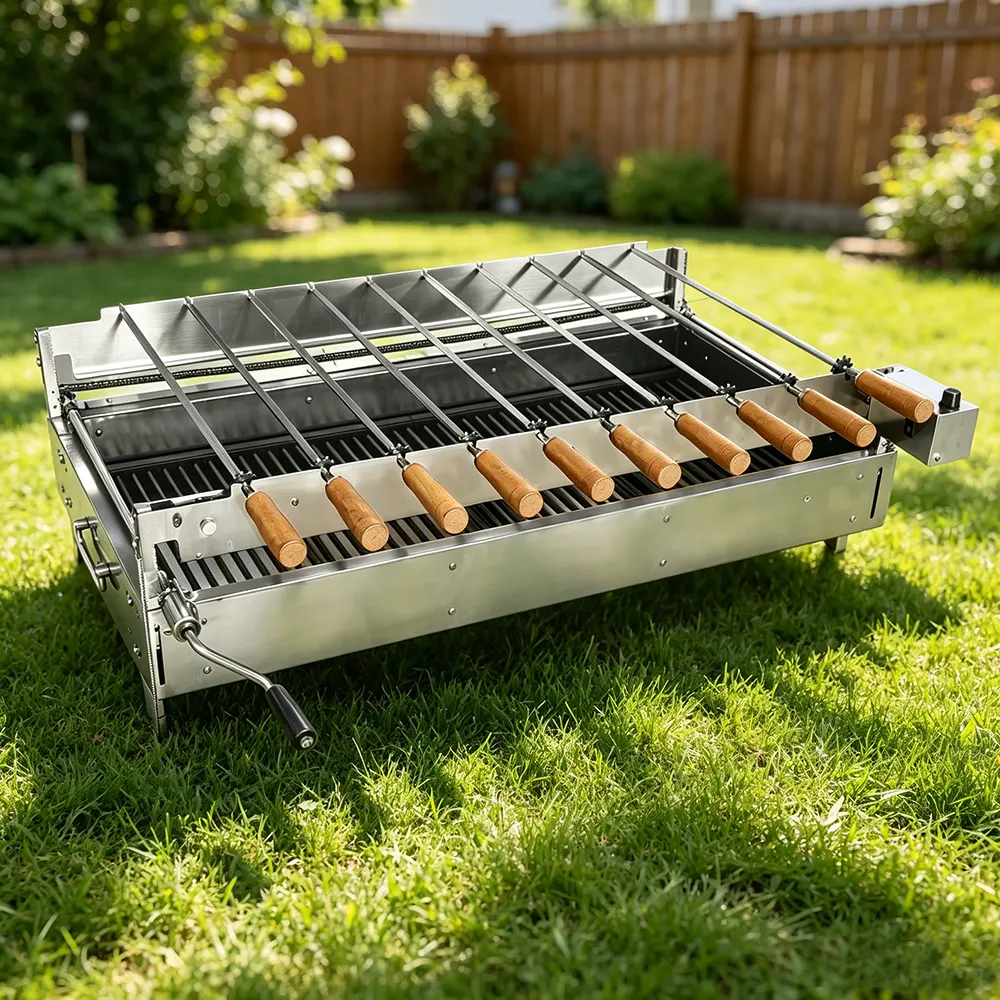 Professional Cyprus-Style Chain Rotisserie BBQ Grill: The Ultimate Precision Tool for Authentic Souvlaki & Kebab