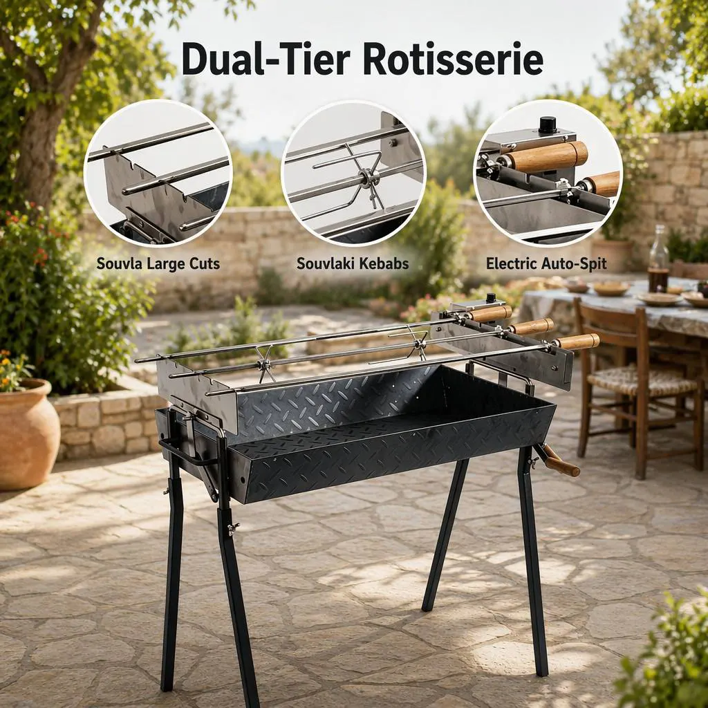 Traditional Cyprus Foukou Charcoal Rotisserie Grill: Authentic Heritage Meets Smart Digital Precision