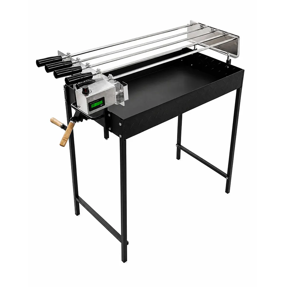 5-Skewer Electric Rotisserie BBQ Grill: Hands-Free 360° Rotation with Smart Digital Control